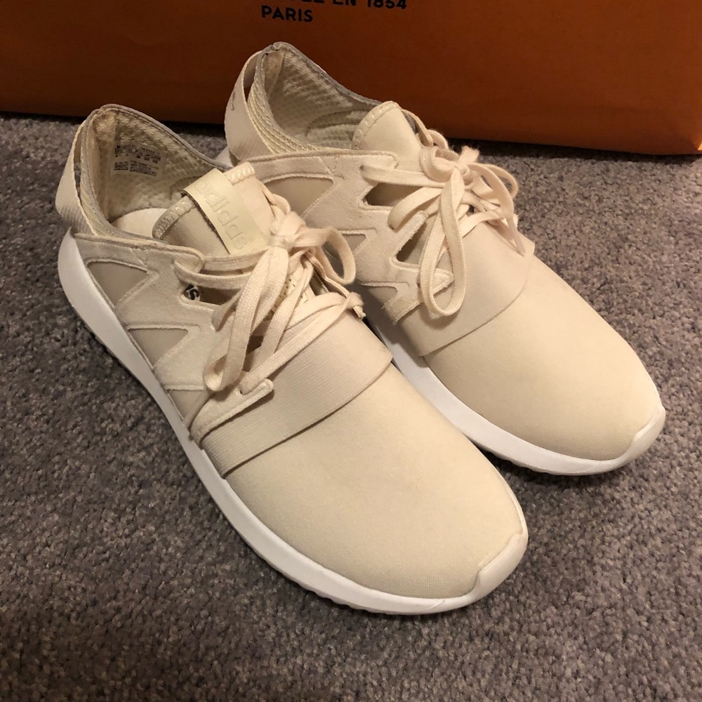 Cream adidas shoes